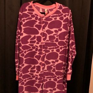Purple cow print onesie
